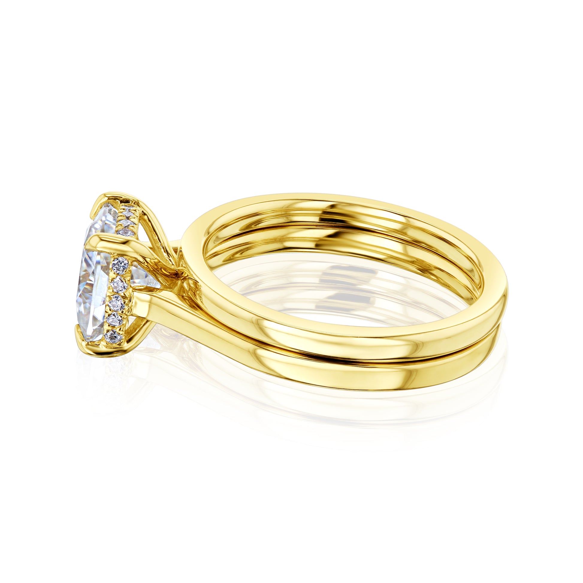 Kobelli London Collection Carrie 2ct Cushion Moissanite Cathedral Bridal Set