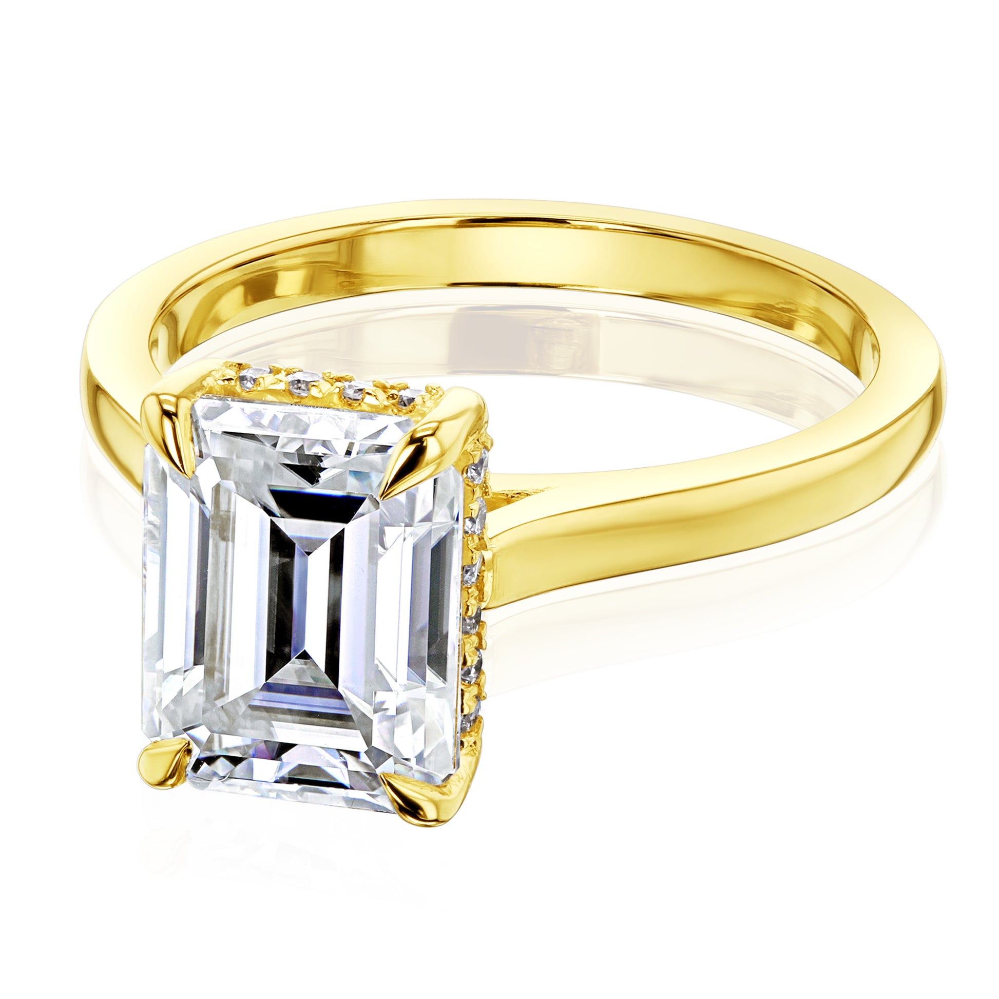 Kobelli London Collection Eden 2.45ct Emerald Moissanite Cathedral Engagement Ring
