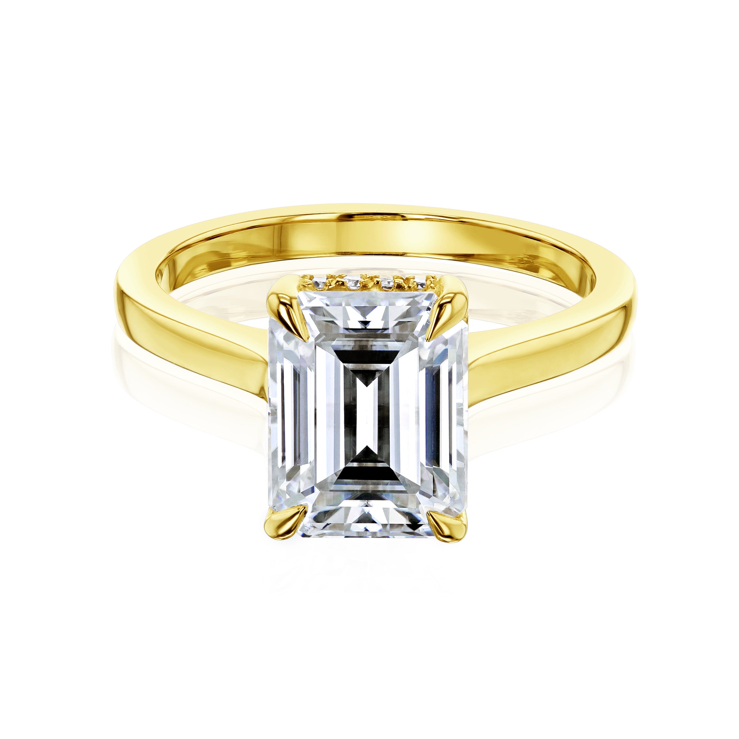 Kobelli London Collection Eden 2.45ct Emerald Moissanite Cathedral Engagement Ring