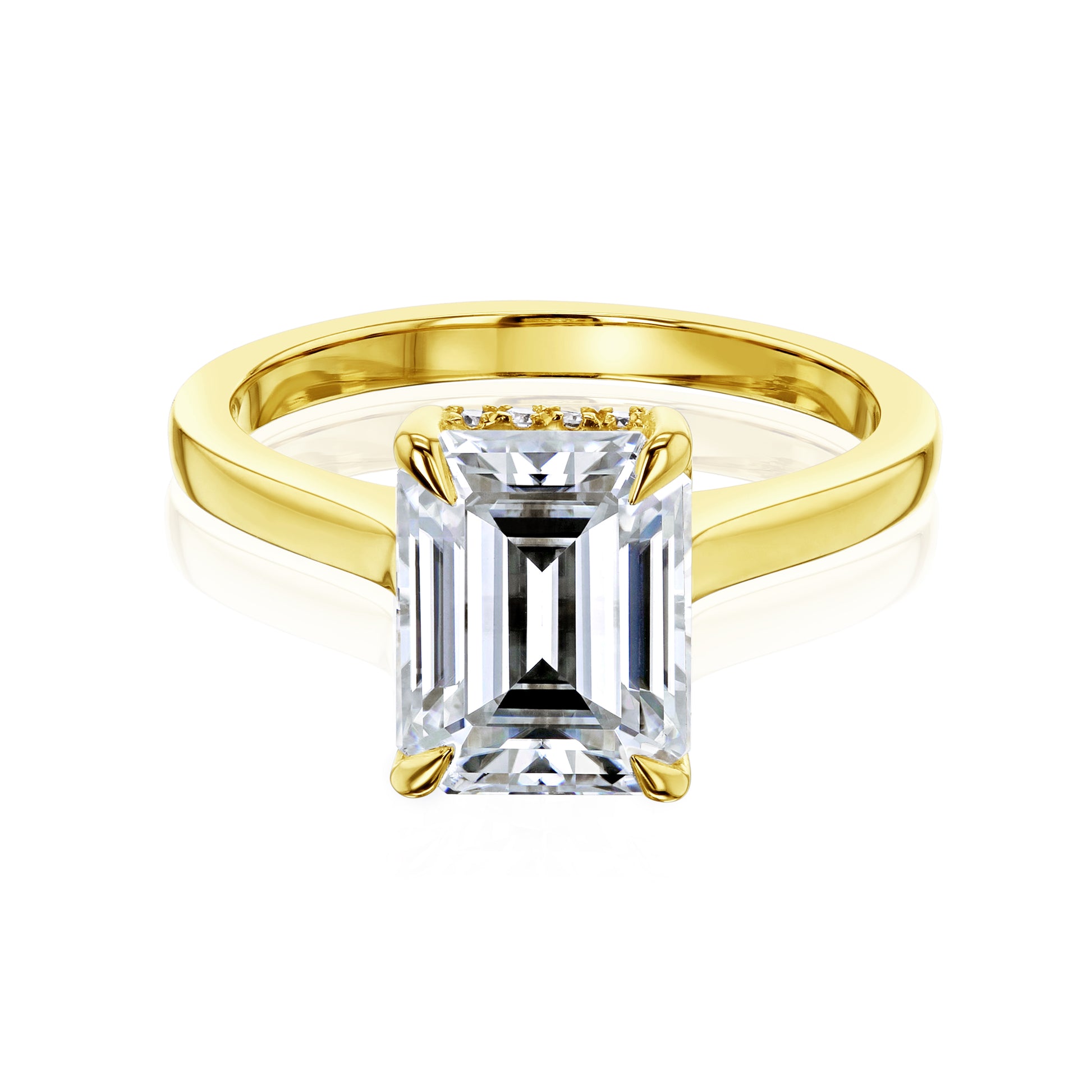 Kobelli London Collection Eden 2.45ct Emerald Moissanite Cathedral Engagement Ring