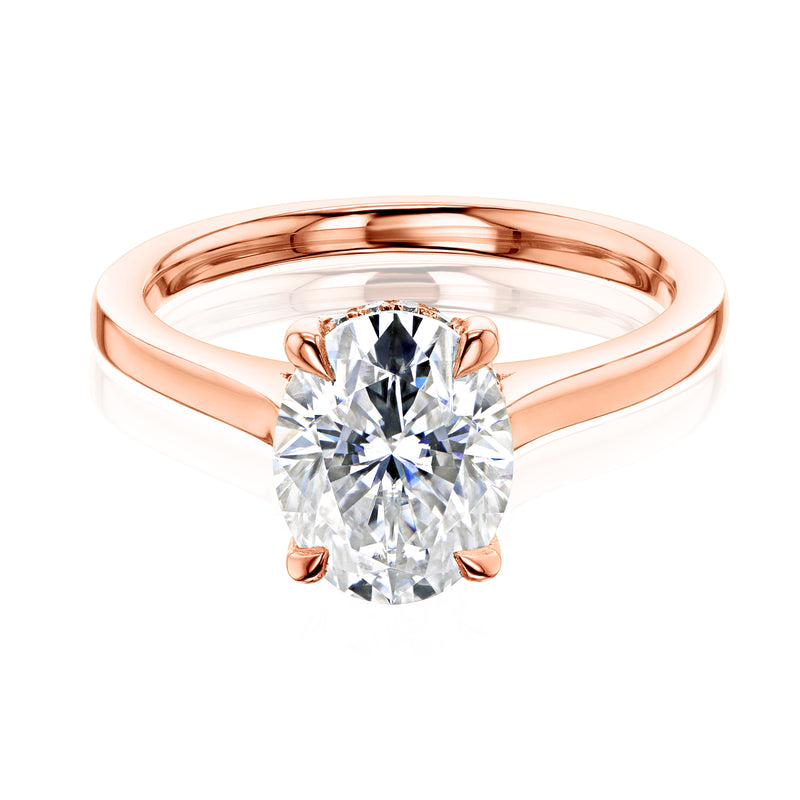 Kobelli London Collection Ollie 2.1ct Oval Moissanite Cathedral Engagement Ring