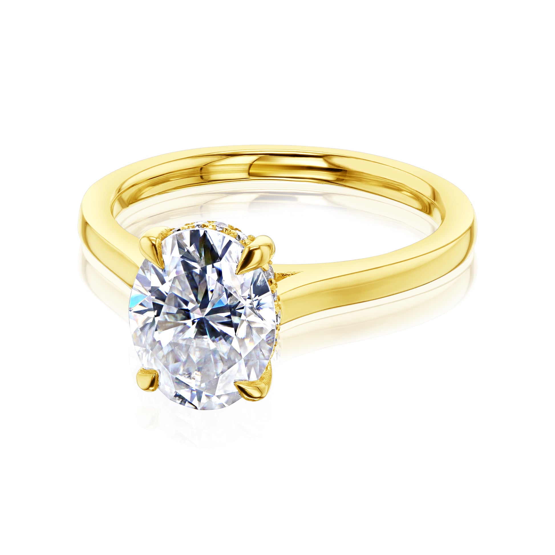 Kobelli London Collection Ollie 2.1ct Oval Moissanite Cathedral Engagement Ring