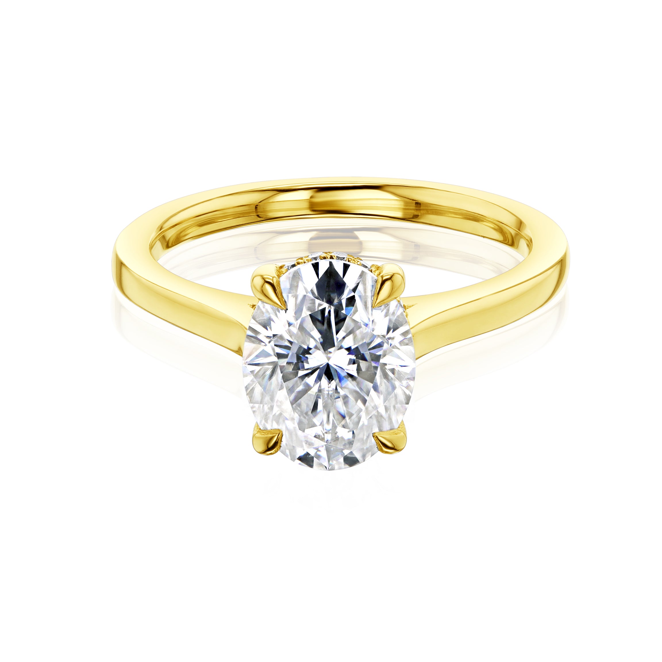 Kobelli London Collection Ollie 2.1ct Oval Moissanite Cathedral Engagement Ring