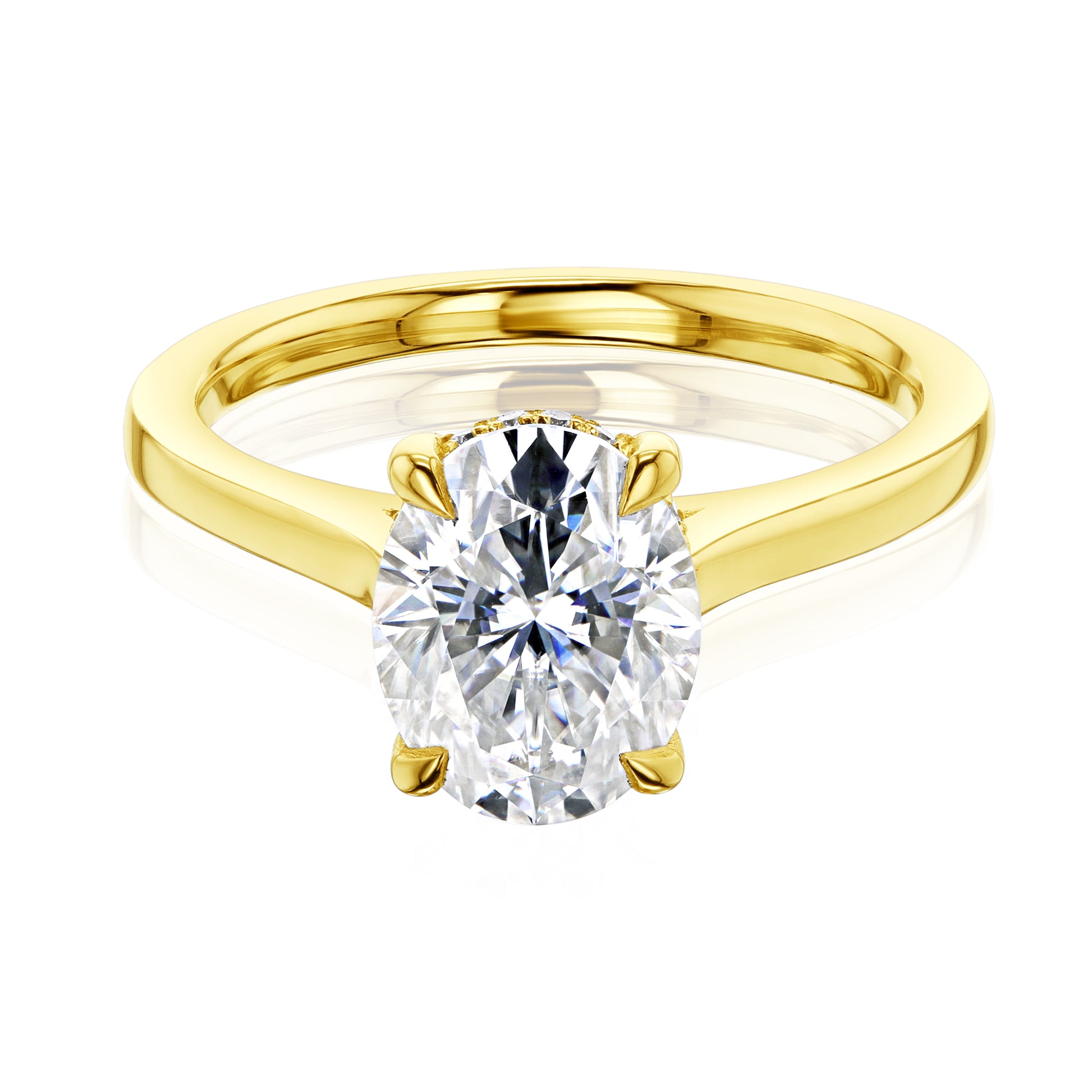 Kobelli London Collection Ollie 2.1ct Oval Moissanite Cathedral Engagement Ring