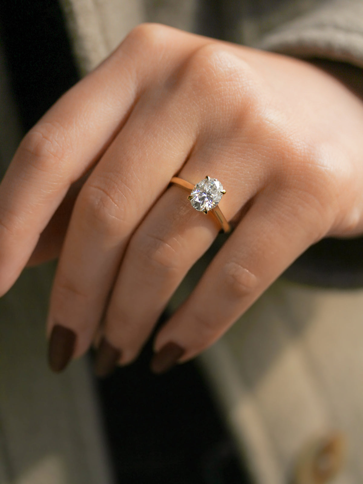 Kobelli London Collection Odell 2.1ct Oval Moissanite Cathedral Engagement Ring