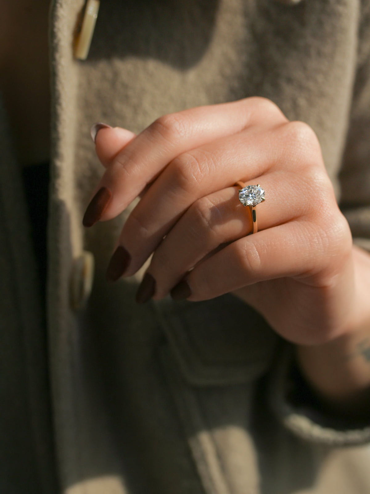 Kobelli London Collection Odell 2.1ct Oval Moissanite Cathedral Engagement Ring