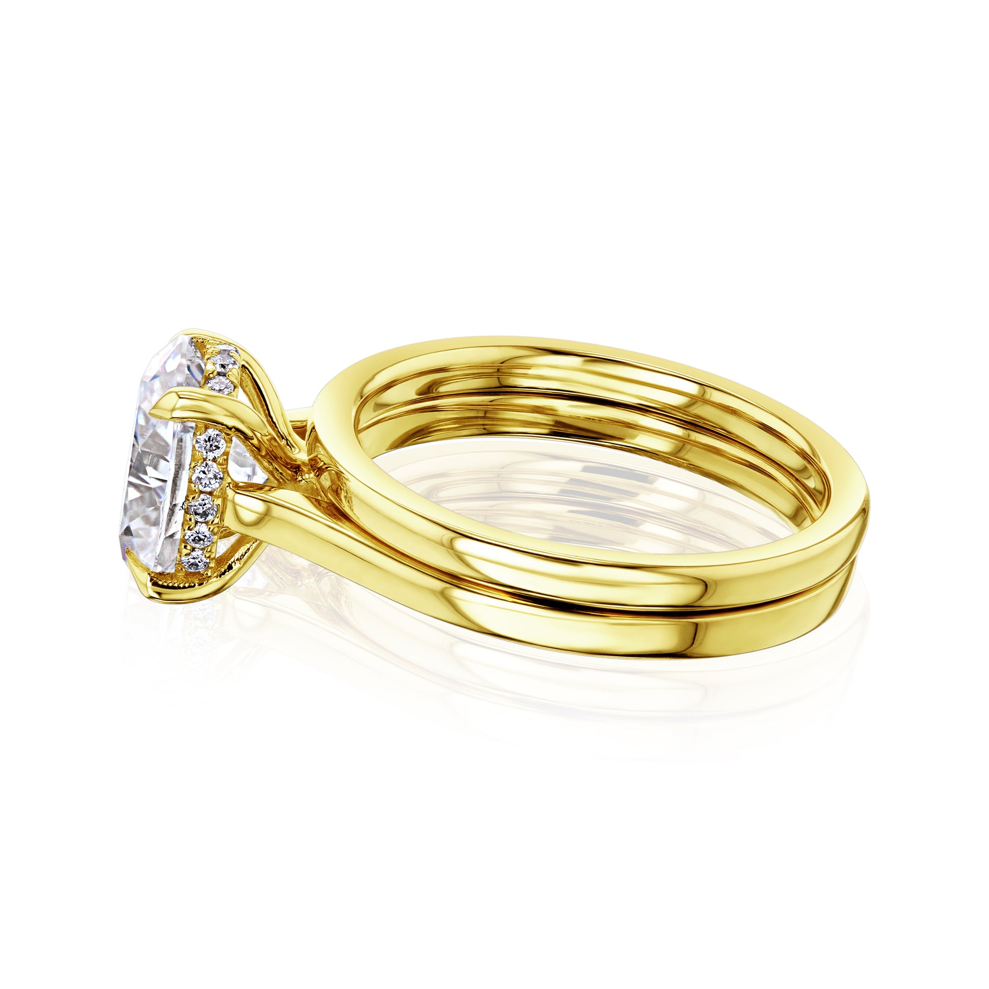 Kobelli London Collection Ollie 2.1ct Oval Moissanite Cathedral Bridal Set