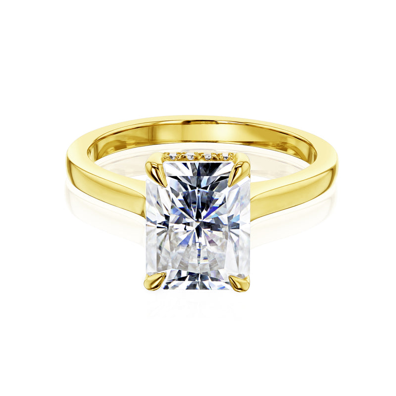 Kobelli London Collection Raisa 2.7ct Radiant Moissanite Cathedral Engagement Ring