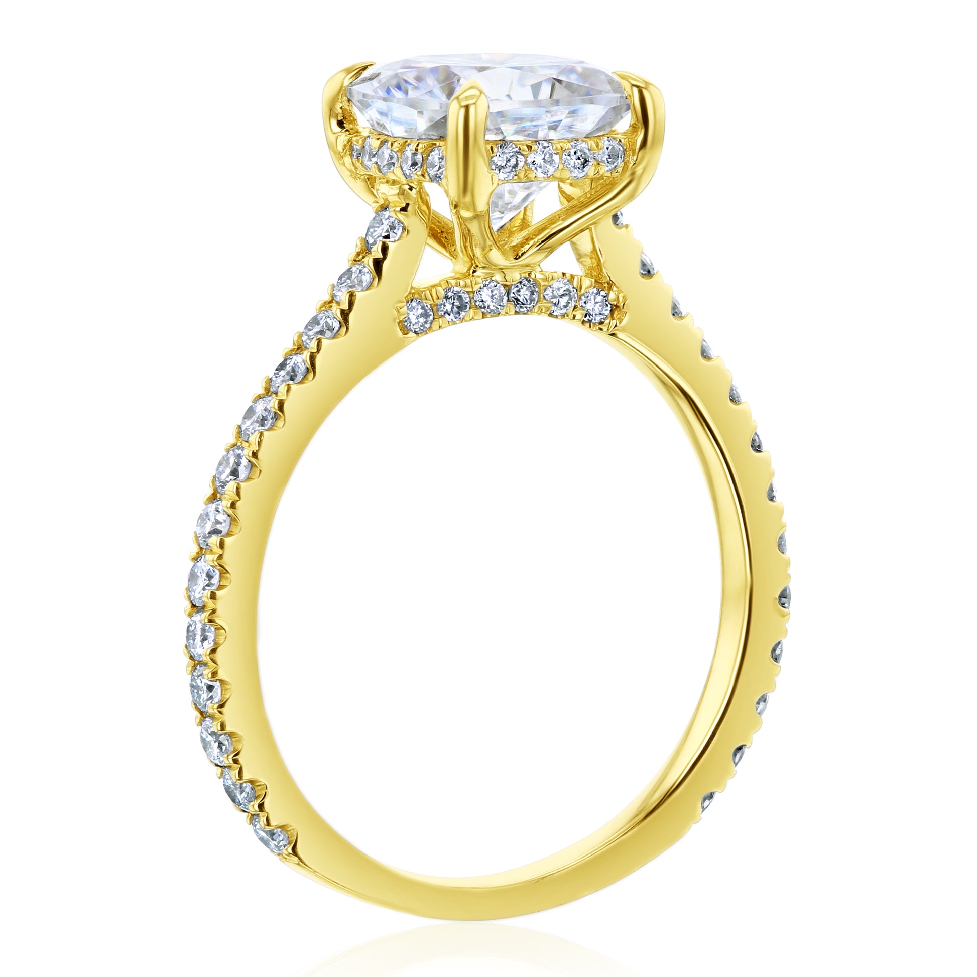 Kobelli London Collection Camilla 2ct Cushion Moissanite Cathedral Bridal Set