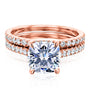 Kobelli London Collection Camilla 2ct Cushion Moissanite Cathedral Bridal Set