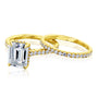 Kobelli London Collection Elaine 2.45ct Emerald Moissanite Cathedral Bridal Set