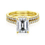 Kobelli London Collection Elaine 2.45ct Emerald Moissanite Cathedral Bridal Set
