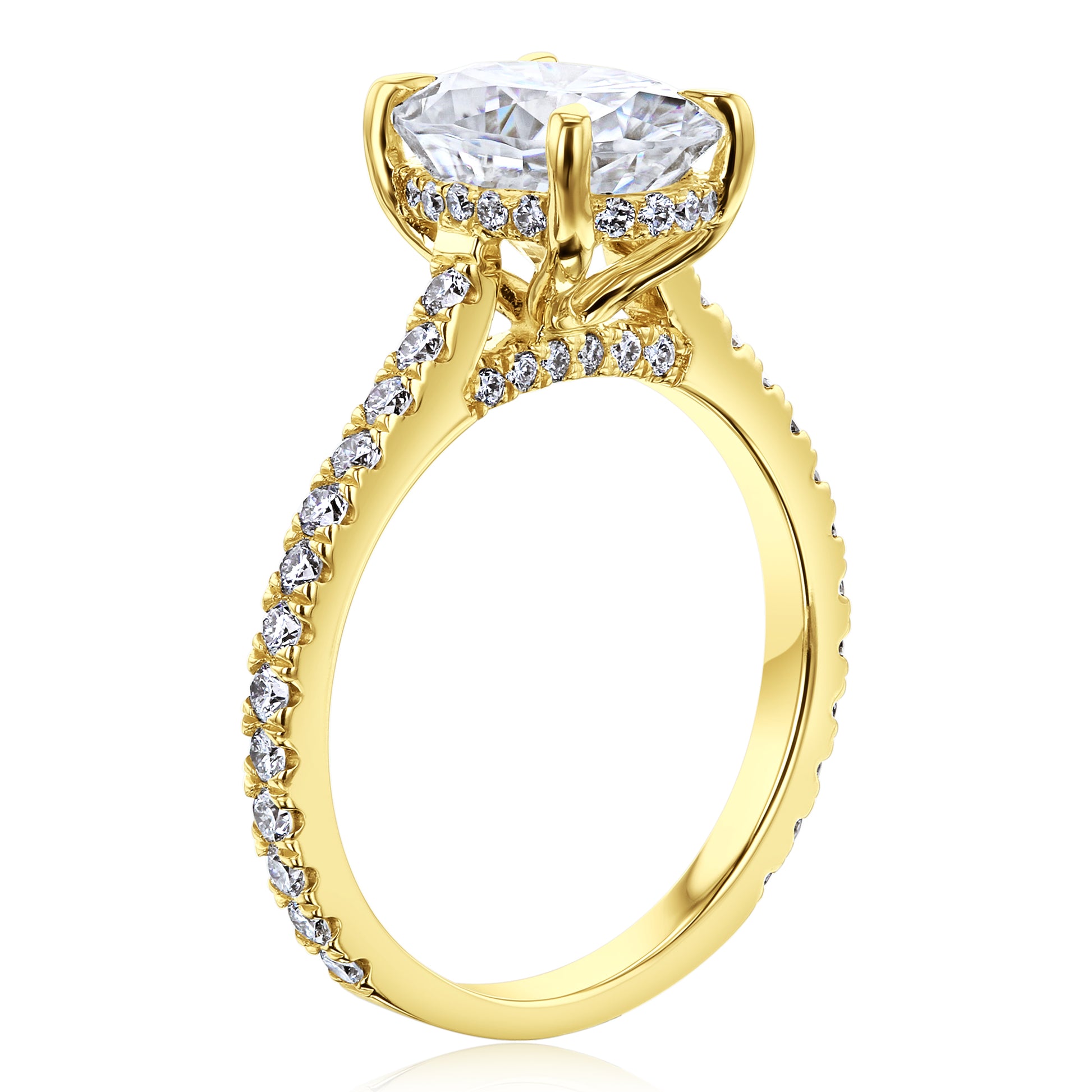 Kobelli London Collection Olga 2.1ct Oval Moissanite Cathedral Engagement Ring
