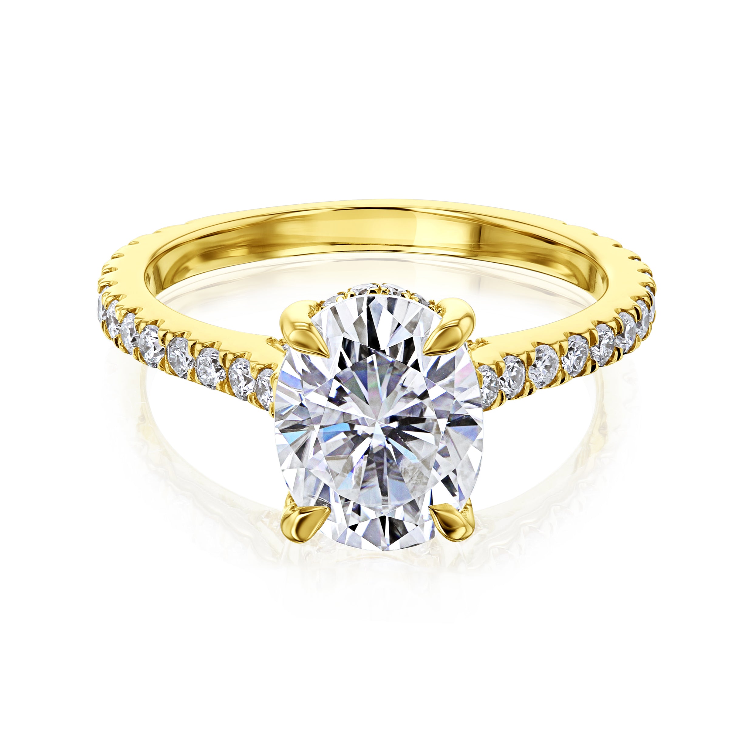 Kobelli London Collection Olga 2.1ct Oval Moissanite Cathedral Engagement Ring