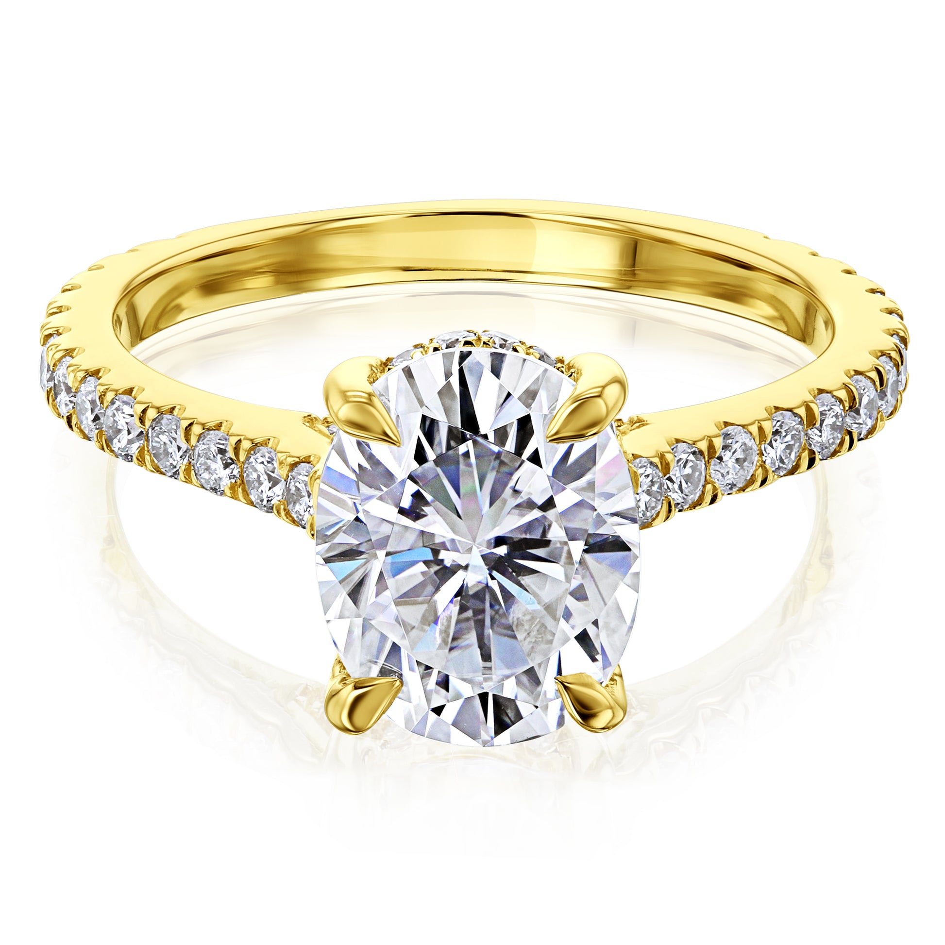 Kobelli London Collection Olga 2.1ct Oval Moissanite Cathedral Engagement Ring