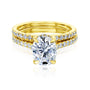 Kobelli London Collection Olga 2.1ct Hidden Halo Oval Moissanite Cathedral Engagement Ring with 14K Gold Band