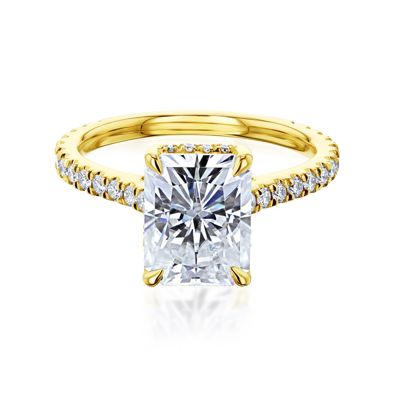 Kobelli London Collection Raine 2.7ct Radiant Moissanite Cathedral Engagement Ring