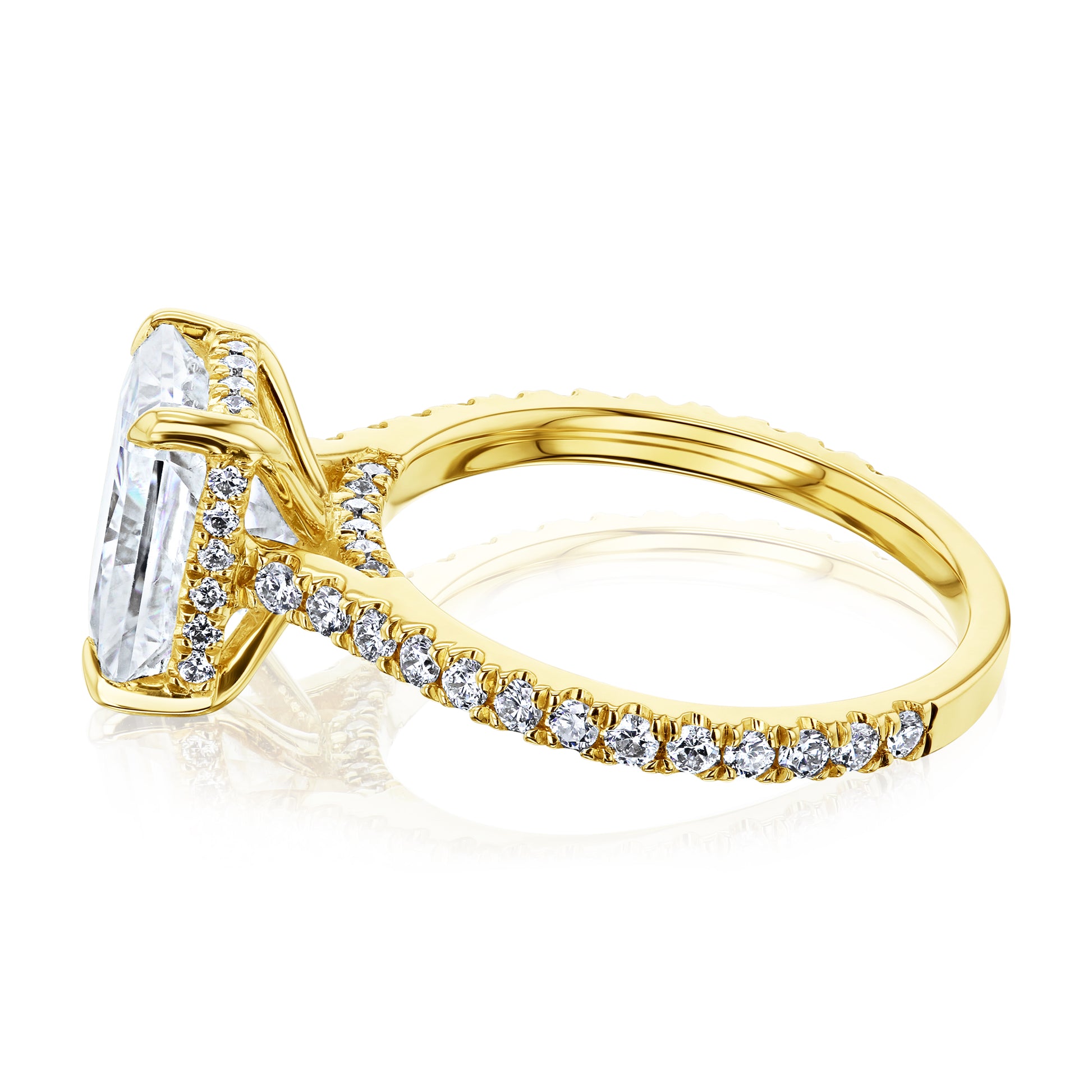 Kobelli London Collection Raine 2.7ct Radiant Moissanite Cathedral Engagement Ring