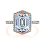 Kobelli Hexagon Halo 3.50ct Emerald Moissanite & 0.55ct Diamond Engagement Ring in 14k Gold - Saturday Collection