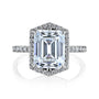 Kobelli Hexagon Halo 3.50ct Emerald Moissanite & 0.55ct Diamond Engagement Ring in 14k Gold - Saturday Collection
