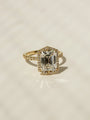 Kobelli Hexagon Halo 3.50ct Emerald Moissanite and Diamond Rings