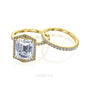 Kobelli Hexagon Halo 4.90ct Emerald Moissanite and Diamond Rings