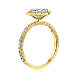 Kobelli Hexagon Halo 1,5 quilates de moissanite oval e anel de noivado de diamante de 0,48 quilates em ouro 14 quilates - coleção de sábado