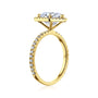Kobelli Hexagon Halo 3ct Oval Moissanite & 0.50ct Diamond Engagement Ring in 14k Gold - Saturday Collection