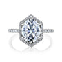 Kobelli Hexagon Halo 3ct Oval Moissanite & 0.50ct Diamond Engagement Ring in 14k Gold - Saturday Collection