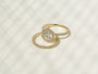Kobelli Hexagon Halo 1.5ct Round Moissanite and Diamond Rings