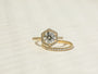 Kobelli Hexagon Halo 1.9ct Round Moissanite and Diamond Rings
