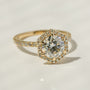 Kobelli Hexagon Halo 1.9ct Round Moissanite and Diamond Rings
