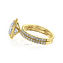 Kobelli Hexagon Halo 3.1ct Round Moissanite and Diamond Rings