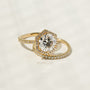 Kobelli Hexagon Halo 3.1ct Round Moissanite and Diamond Rings