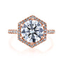 Kobelli Hexagon Halo 3.1ct Round Moissanite & 0.50ct Diamond Engagement Ring in 14k Gold - Saturday Collection