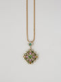 Kobelli Chrysanthemum Sapphire Diamond Emerald Necklace