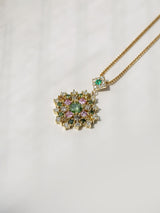 Kobelli krysantemum safir diamant smaragd halsband