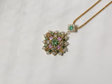 Kobelli krysantemum safir diamant smaragd halskæde