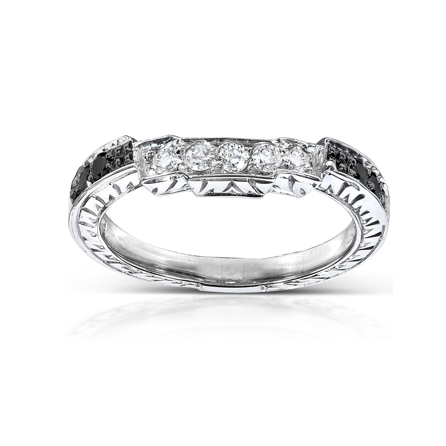 Black & White Natural Diamond Josephine Shadow Ring
