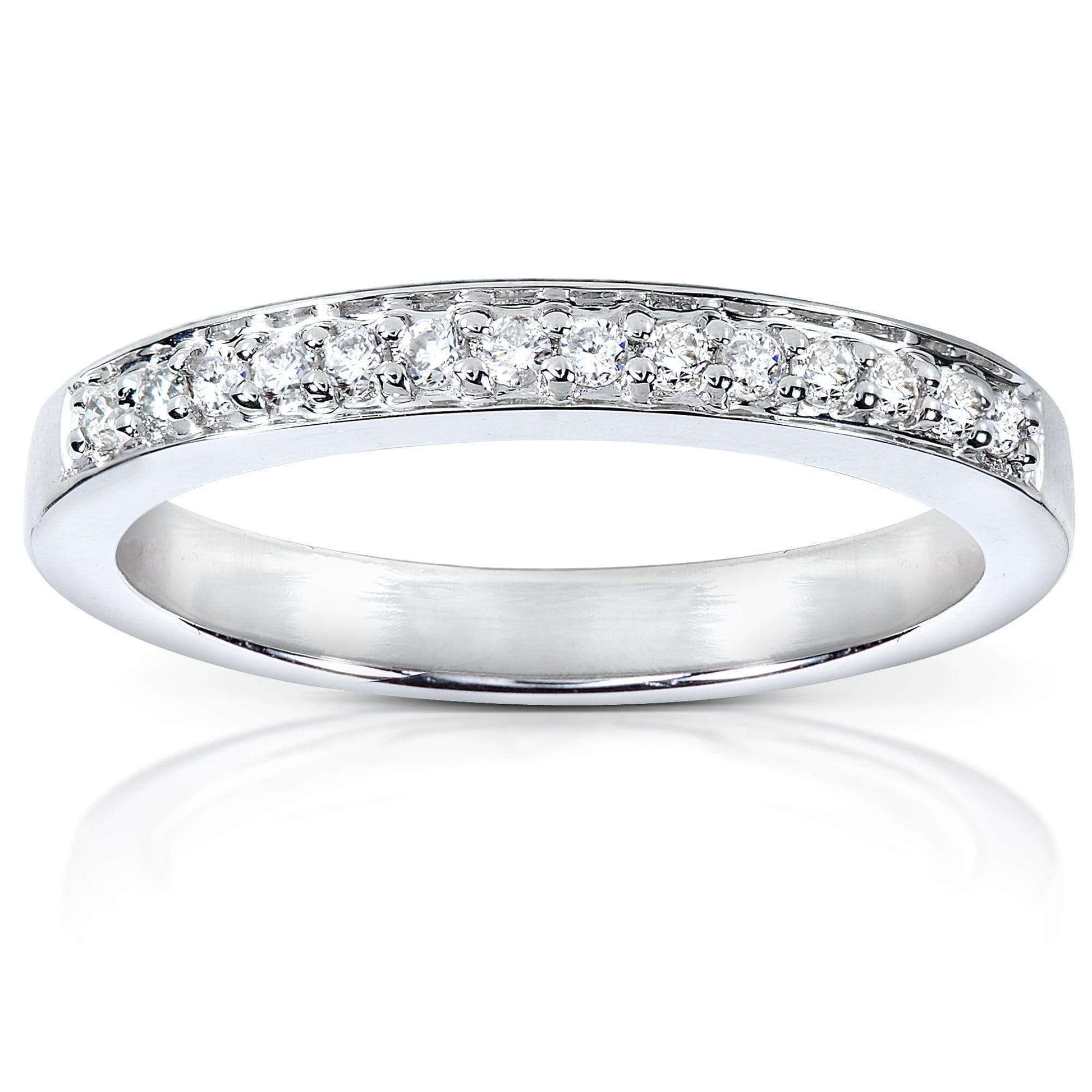 Kobelli Diamond Wedding Band 1/8 carat (ctw) in 14K White Gold