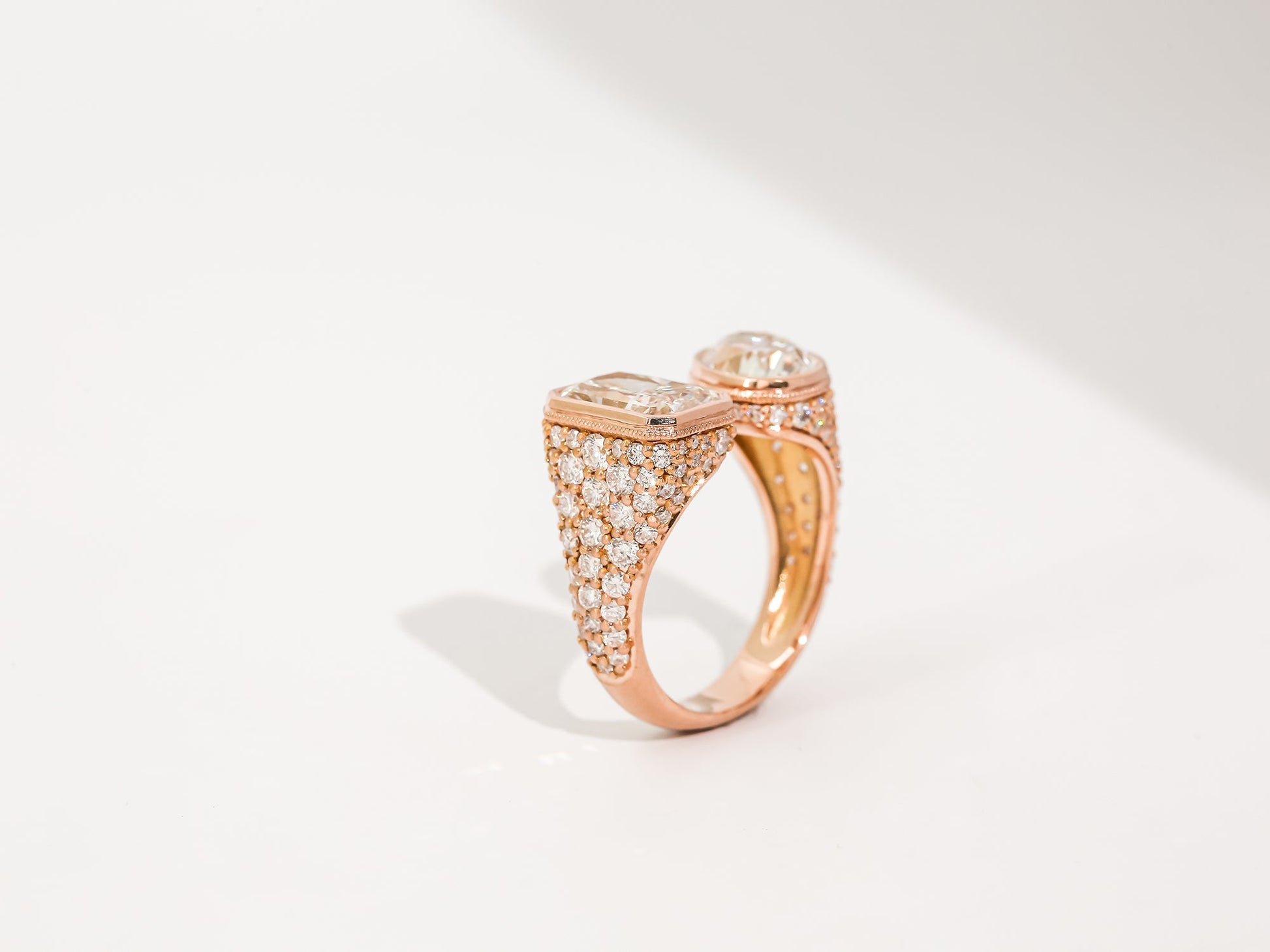 Kobelli Custom Tailored Toi et Moi Diamond Ring