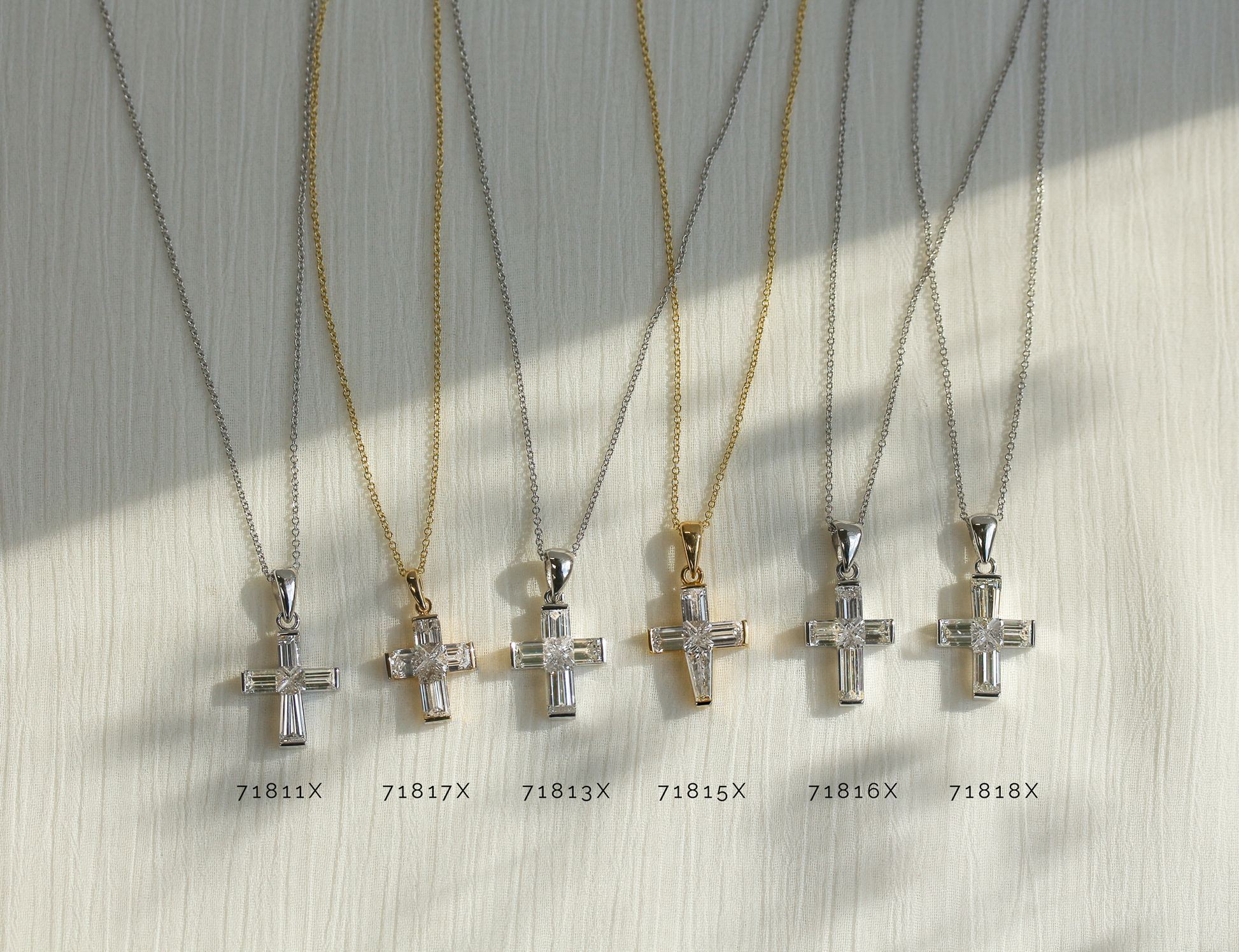 Natural Diamond Baguette Faith Necklace