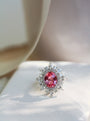 Kobelli Custom Tailored Pink Sapphire & Diamond Eight-pointed Star Halo Ring