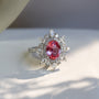 Kobelli Custom Tailored Pink Sapphire & Diamond Eight-pointed Star Halo Ring
