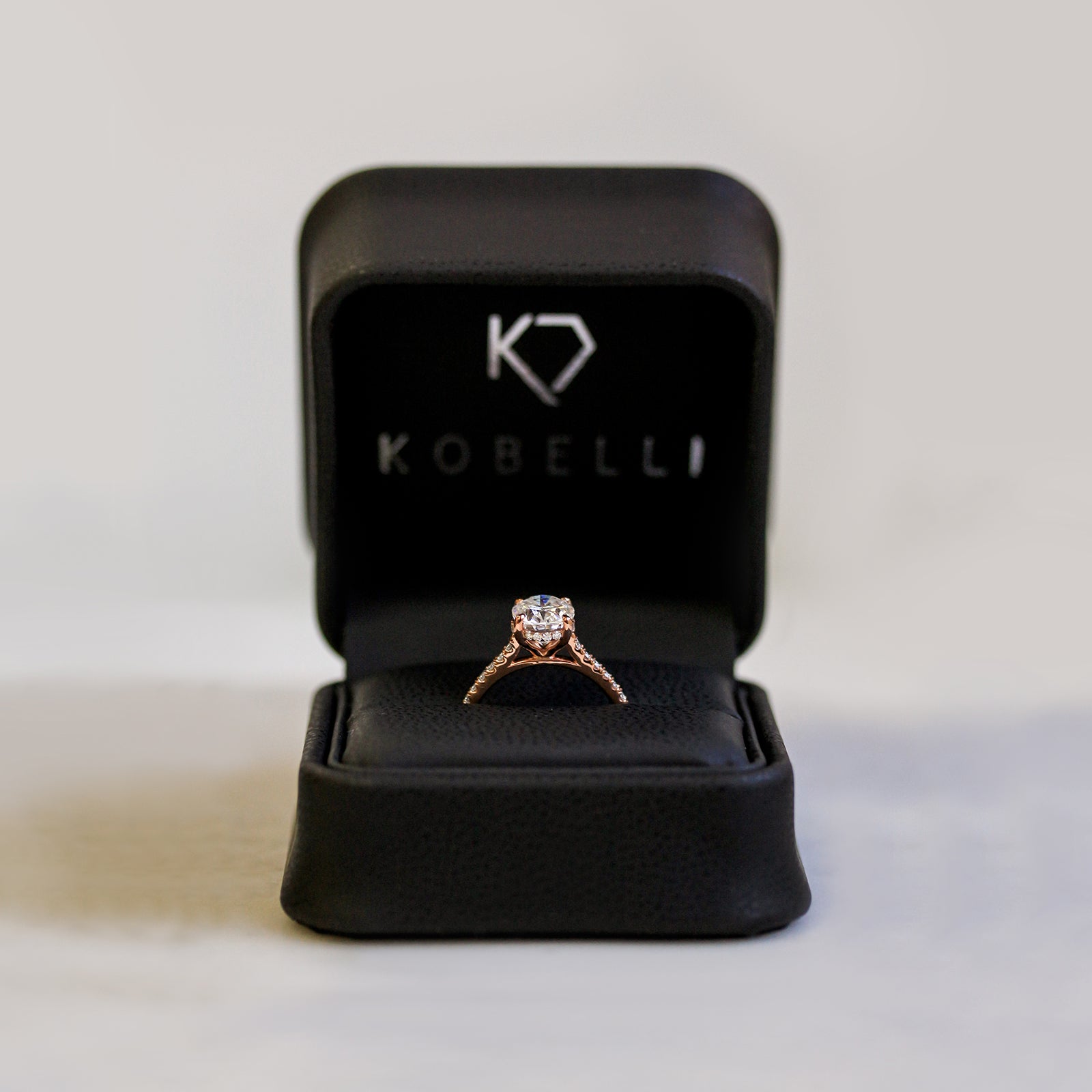 Kobelli 2.1ct Oval Moissanite Drop Halo Ring