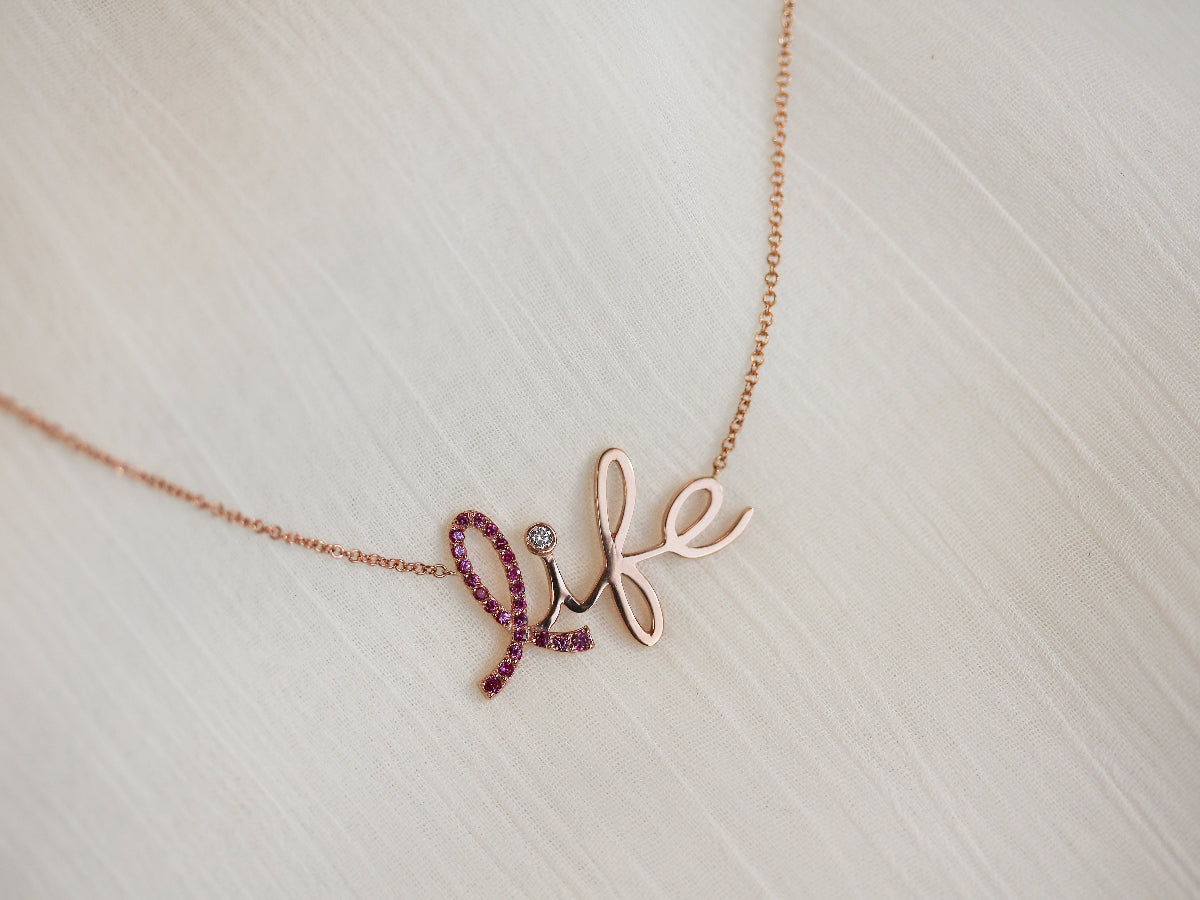 Pink Sapphire "Life" BCA Necklace