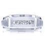 Kobelli Mens Ring Channel Square Diamonds 1/2 Carat (ctw) in 10k White Gold