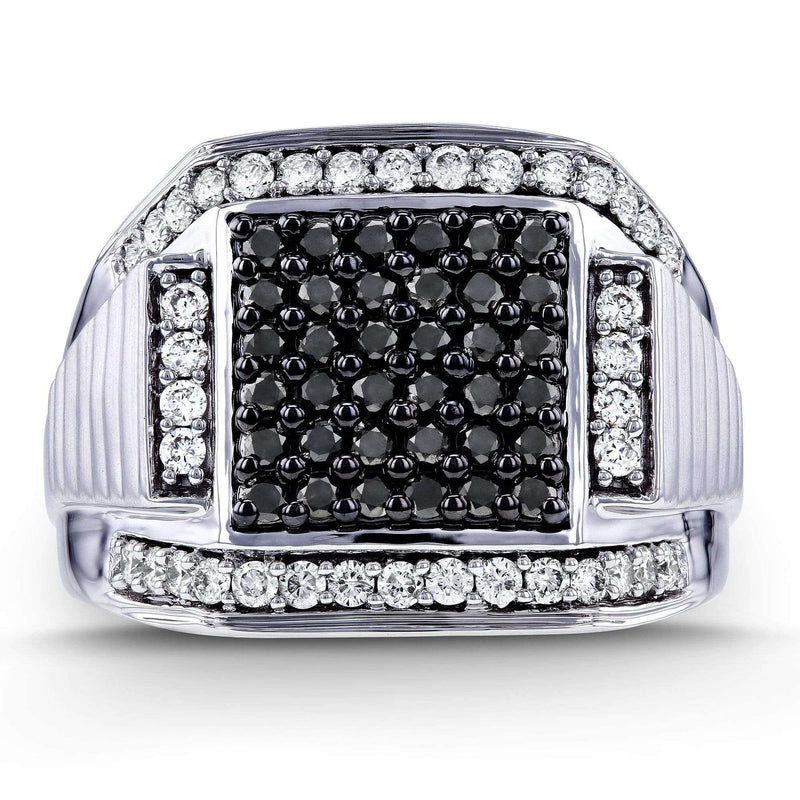10K Solid Gold PVD-Plated Men's Black Diamond Ring 3 Cwt. – Avianne Jewelers