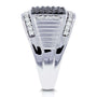 Kobelli Mens Ring Square Black Diamond Pave 1 Carat (ctw) in 10k White Gold