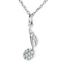 Kobelli Diamond Musical Symbol (Eighth Note) Pendant & Chain in 14K White Gold